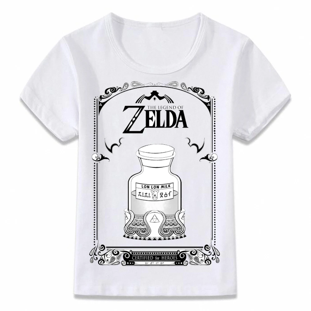 Детская одежда футболка легенда о Зельде окарина времени щит хайлии детская футболка для мальчиков и девочек футболки для малышей