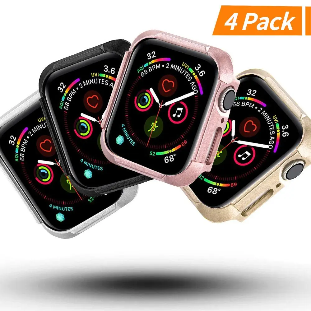 

4PC High Quality PC Watch Case Cover Bumper For Apple Watch Case 44mm/40mm Protection Frame Accessories For iWatch Series 5 4