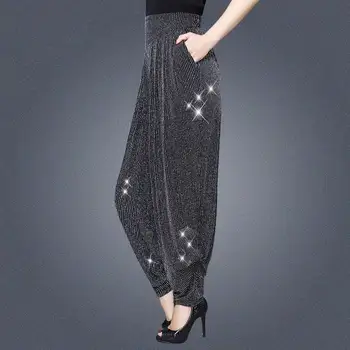 

2019 New Wild Leg Pants Women Long Pants Spring Summer Loose Casual Thin Pants Female High Waist Bright Silk Trousers Pants D73