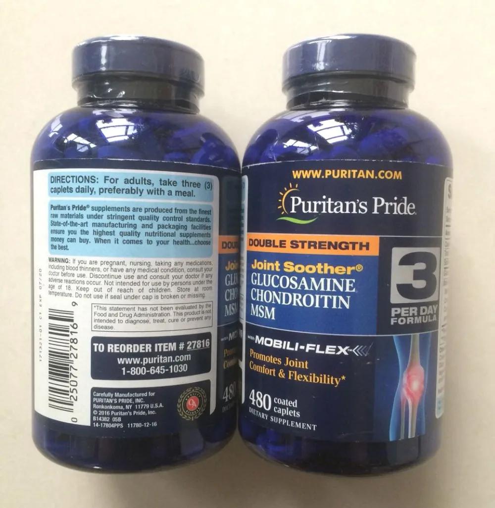 Online Origen americano de doble fuerza la glucosamina condrotitn MSM promueve la comodidad y flexibilidad de las articulaciones 480 Uds.