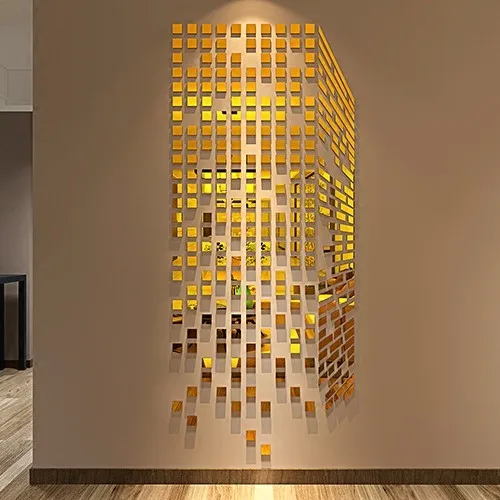 Кубик Рубика акриловые хрустальные 3d настенные наклейки для спальни ТВ настенные зеркальные настенные наклейки оптом