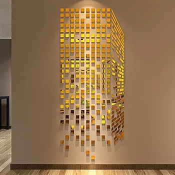 

Free shipping Rubik's Cube acrylic crystal 3d wall stickers Bedroom TV wall mirror wall stickers Wholesale