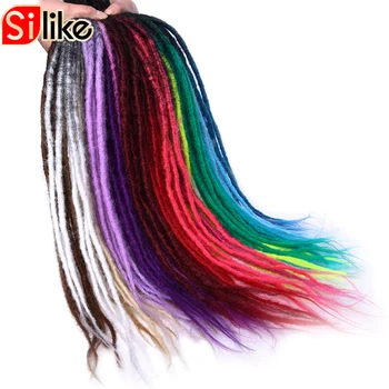 

Silike Ombre Crochet Braids Hair 24 inch Synthetic Handmade Dreadlocks 25 Colors Available synthetic Hair Extensions