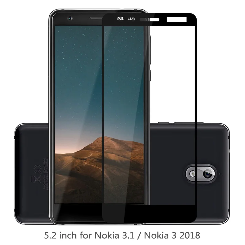 Закаленное стекло экрана для Nokia 3 1 закаленное 2018 прозрачное твердое TA 1063 1057