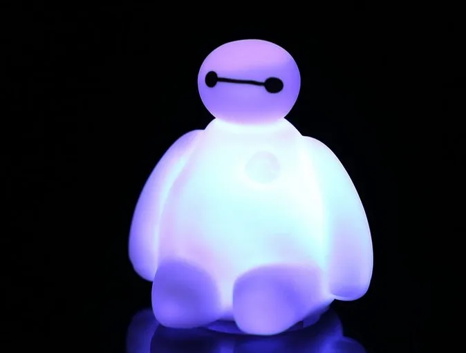 Фирменная Новинка Цвета изменение Творческий мультфильм Baymax СВЕТОДИОДНЫЙ Ночник светильник украшения ночник, отличный подарок для детей