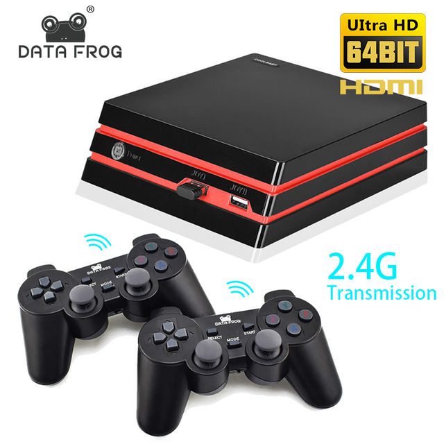 Data Frog Retro Video Game Console With 2.4G Wireless/Wired Gamepads 600 Games For HDMI Family TV  Game Console For GBA/SNES