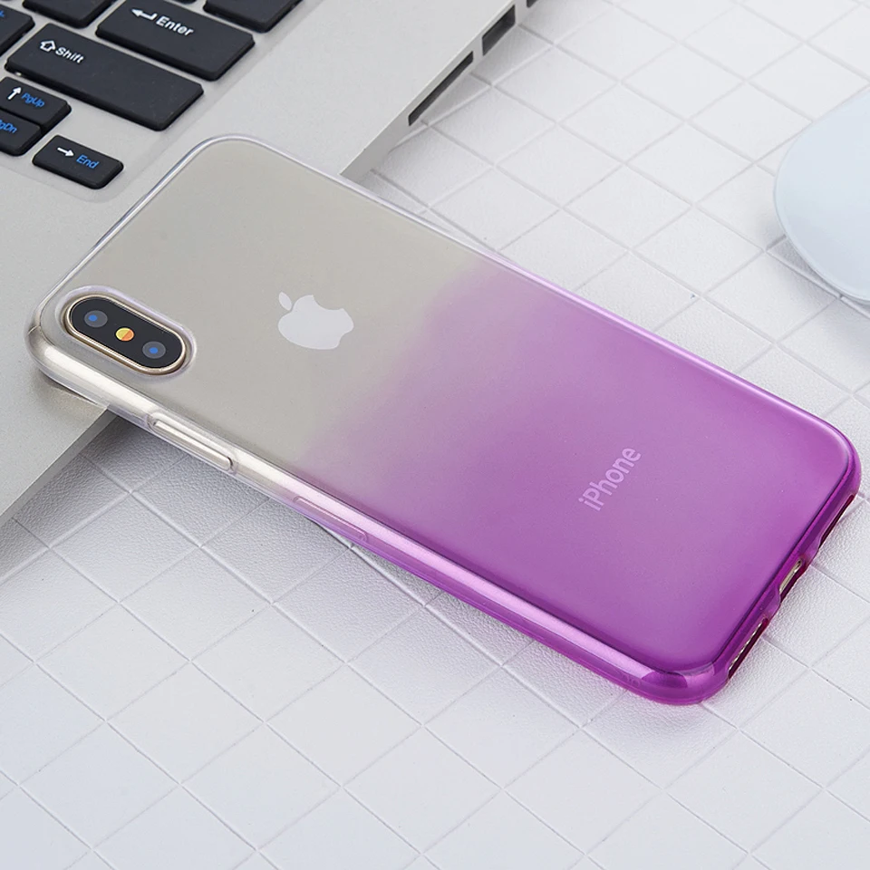 Градиент Радуга ТПУ чехол для iphone X 6 6s 7 8 плюс LG G5 G6 G7 V10 V20 V30 K8 k10 2017 Q6 Q8 крышка