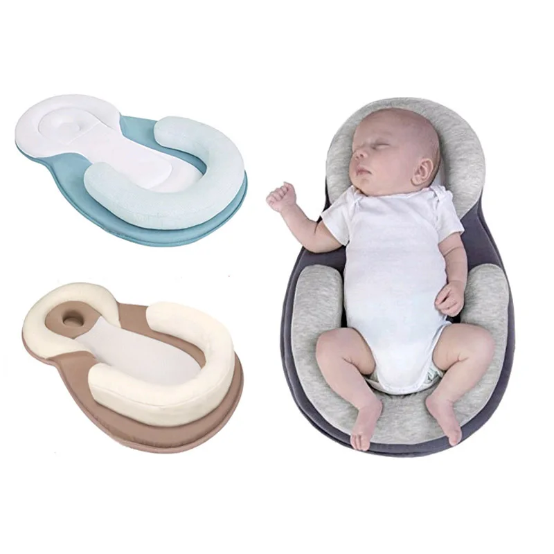 

0-12 Months Newborn Organic Cotton Baby Protection Pillow Baby Sleeping Pad With Nursing Pillows Anti-rollover Mattress Pad Toys