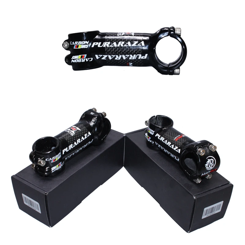 PuraRaza Carbon Handlebar Stem Road Bike 31.8mm Carbon Fiber+ Aluminum MTB Mountain Bicycle Stems 6 Degrees Cycling Parts (6)