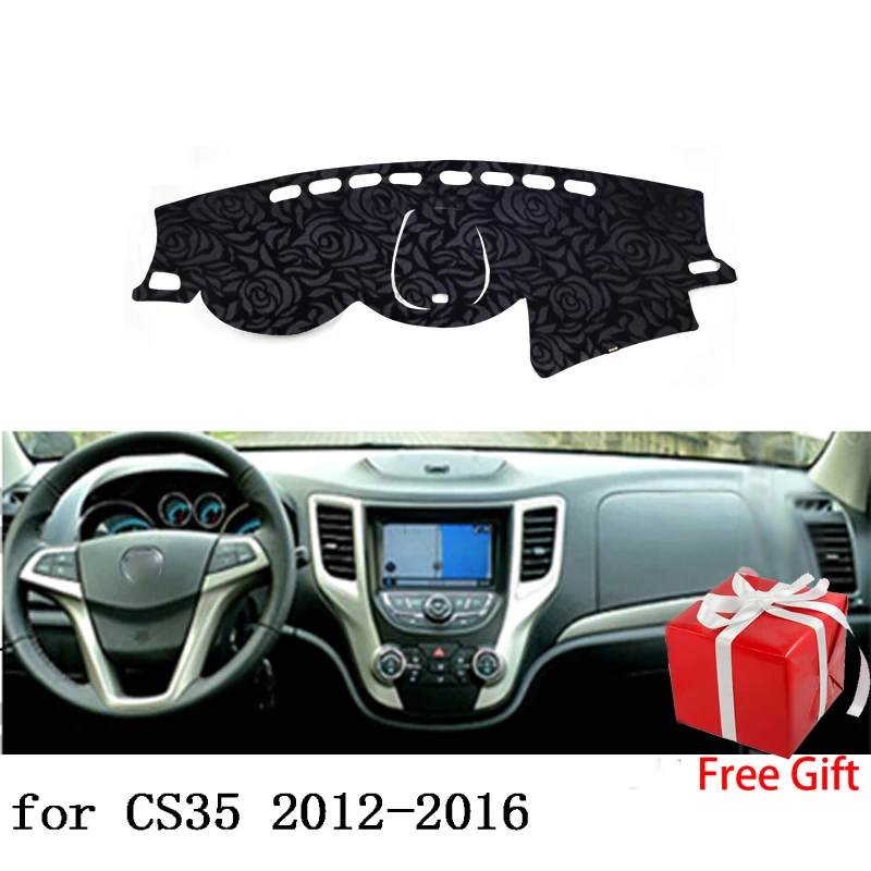 

Latest Rose Pattern Non-slip Car Dashboard Cover Dash Mat Pad DashMat ANti-UV Car Sticker for changan CS35 2012-2017 Car Styling