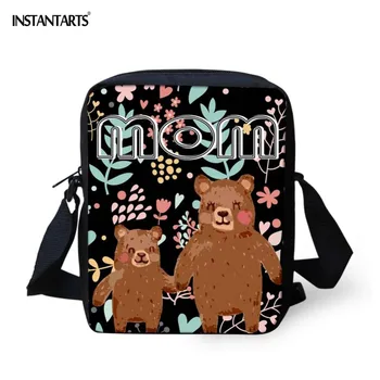 

INSTANTARTS Happy Mothers Day Patterns Women Casual Custom Crossbody Bags Mini Travel Zipper Strap Flap Shoulder Messenger Bag