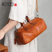AETOO New autumn wild casual leather handbag large capacity literary retro diagonal cross leather motorcycle bag