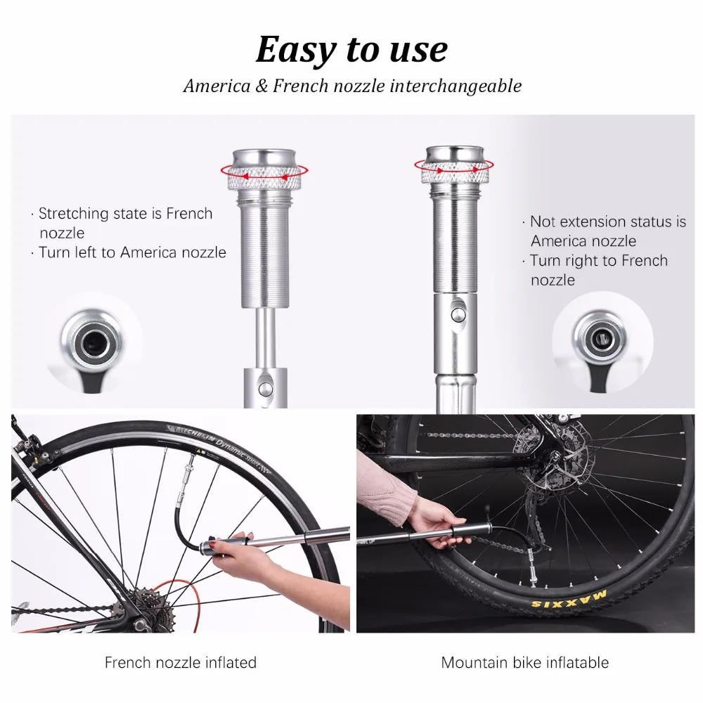 Harga Wheel Up Sepeda Pompa Mini Portable MTB Sepeda Pompa Sepeda Aksesoris (A V) (F V) Tekanan Tinggi Sepeda Pompa Portable