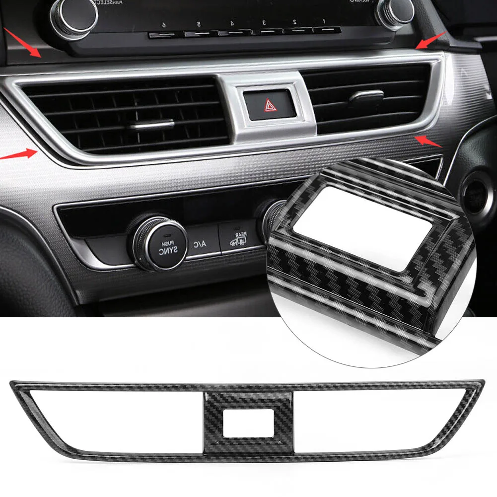 

Center Dashboard Air Vent Outlet Cover Protector Trim Decoration For Honda Accord 2018 ABS Auto Car Styling Carbon Fiber Color