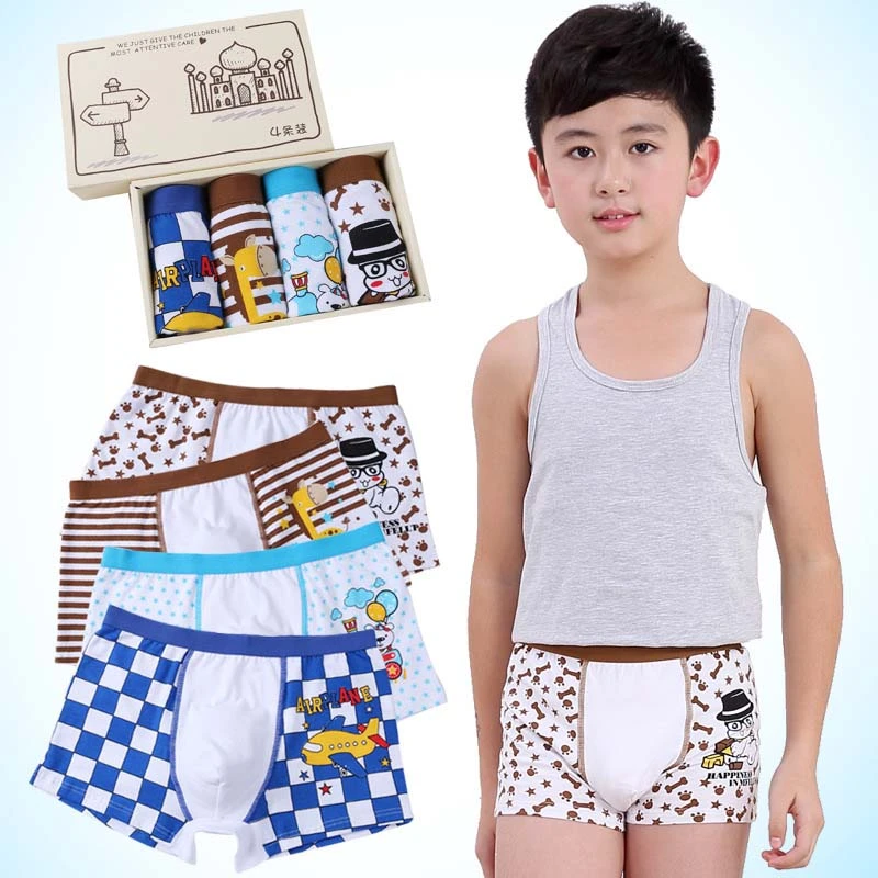 5 Calidad Algodón niños Boxers ropa interior niños ropa interior venta al por mayor tamaño 0 10 años niños Boxers| | - AliExpress