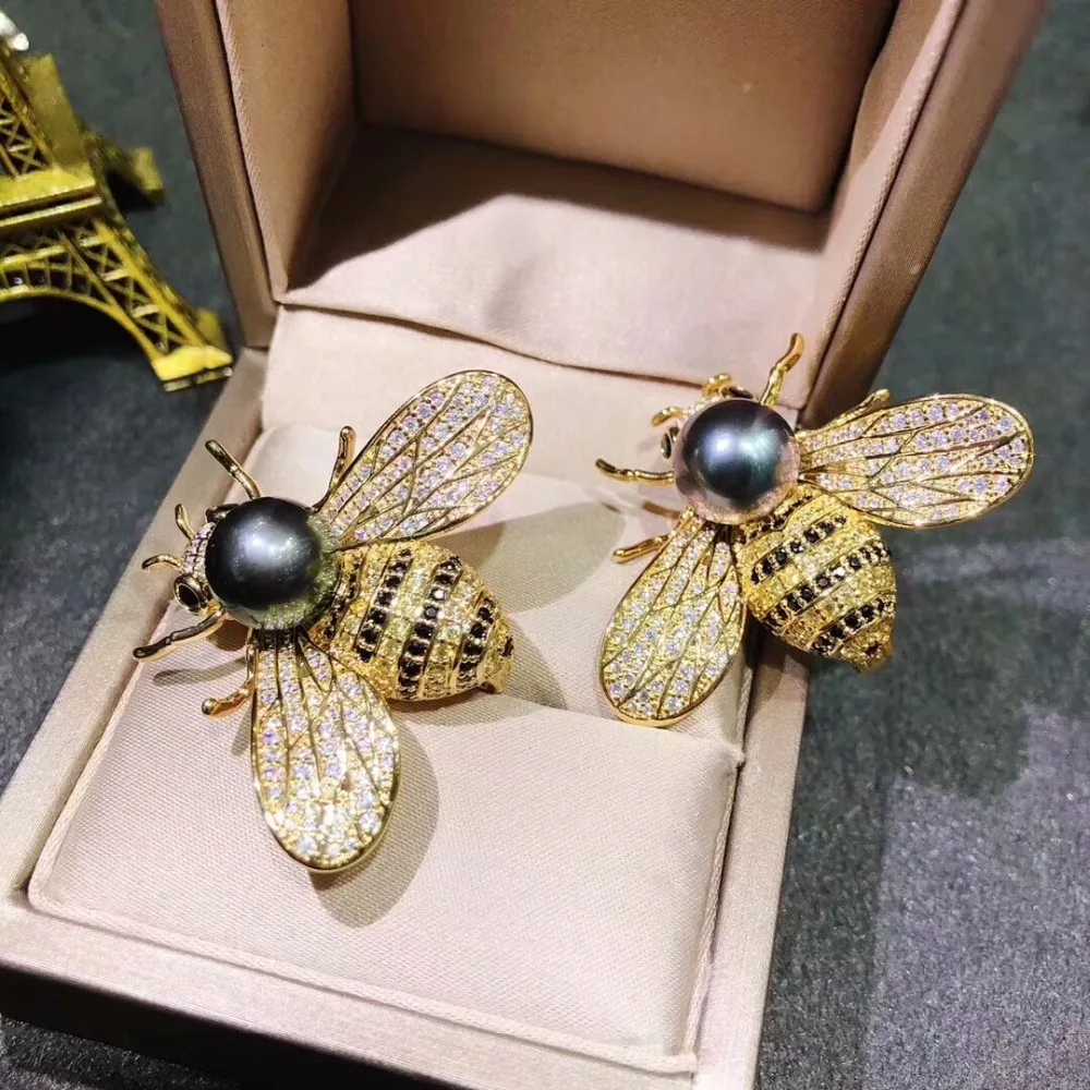 Высококлассный микроскоп Циркон медовая пчела брошь модные ювелирные изделия