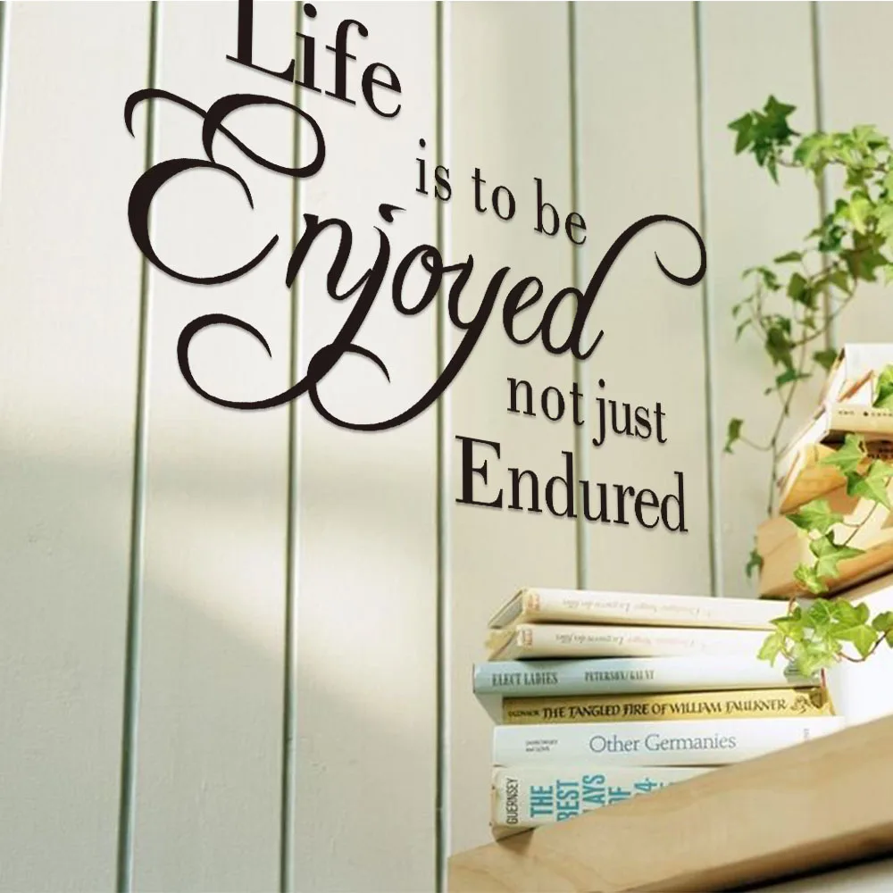 Life Inspiration Quotes Wall Sticker Sayings and Phrase Wall Decal Vinyl Wall Art Removbale Stickers Home Decor Free Shipping in Wall Stickers from Home