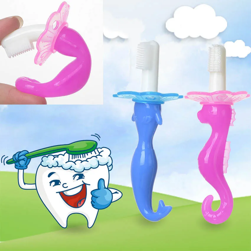 Fish Shape Baby Teether Toothbrush Baby Teething Toys Food Grade