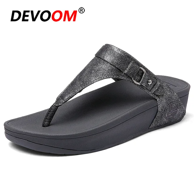 leather wedge flip flops