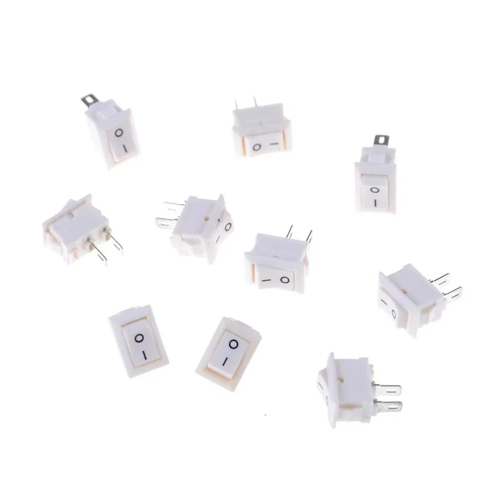 Кнопочный переключатель 10x15 мм SPST 2Pin 3A 250V KCD11 10 шт. кнопочный * 15 черный красный и