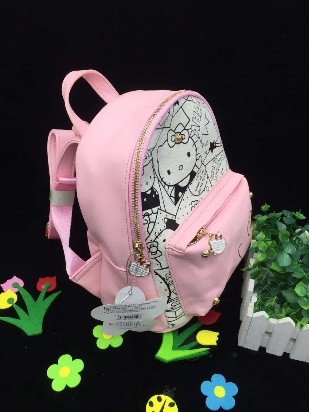 New Women Girl Hello kitty Backpack bag Shoulder bag Purse Small Size Pink