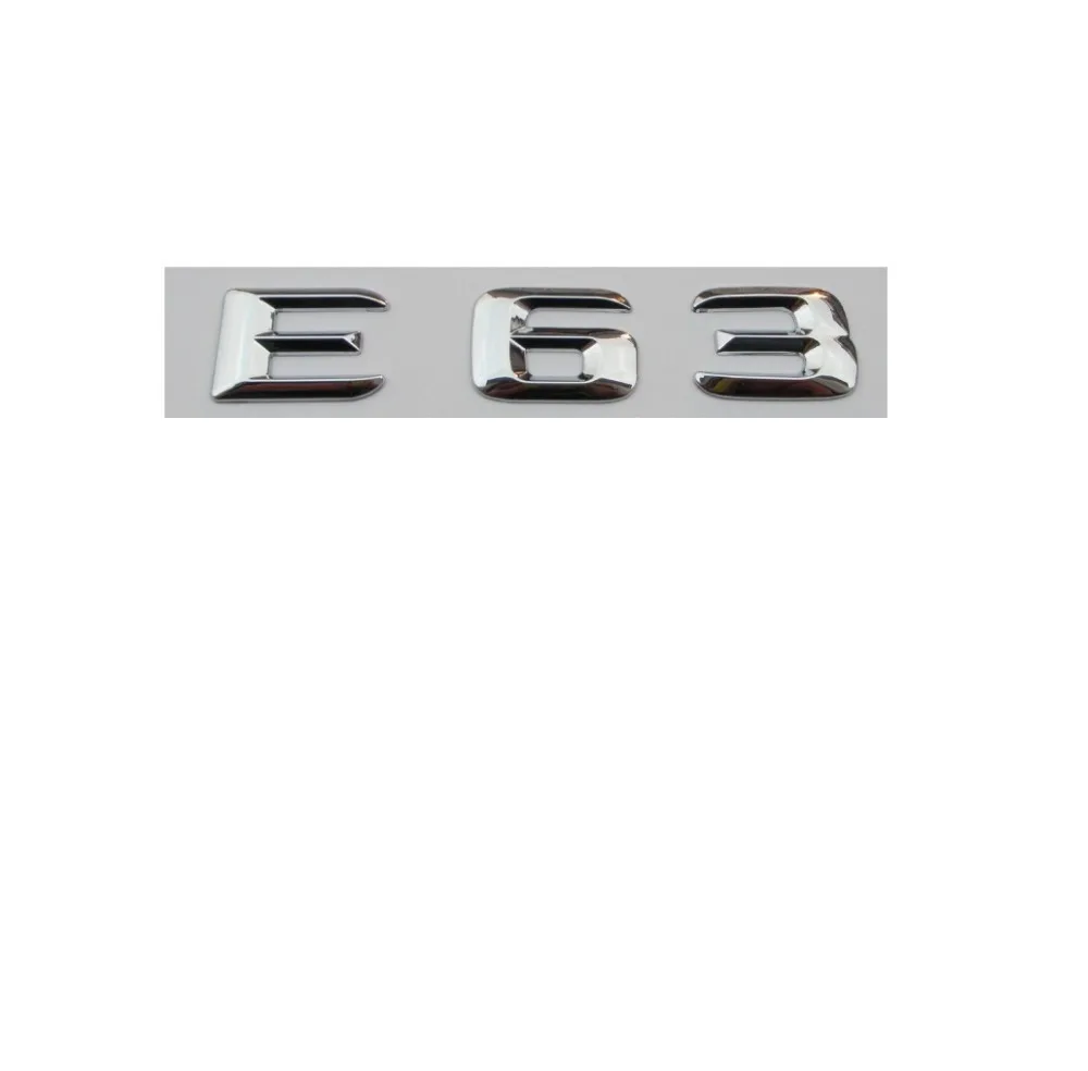 

Chrome Shiny Silver ABS Car Trunk Rear Number Letters Words Badge Emblem Decal Sticker for Mercedes-Benz E63