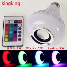 E27/B22 Светодиодный rgb-колонка с Bluetooth лампочкой беспроводной 12 Вт Мощность воспроизведения музыки аудио свет лампы с 24 клавишами дистанционного управления