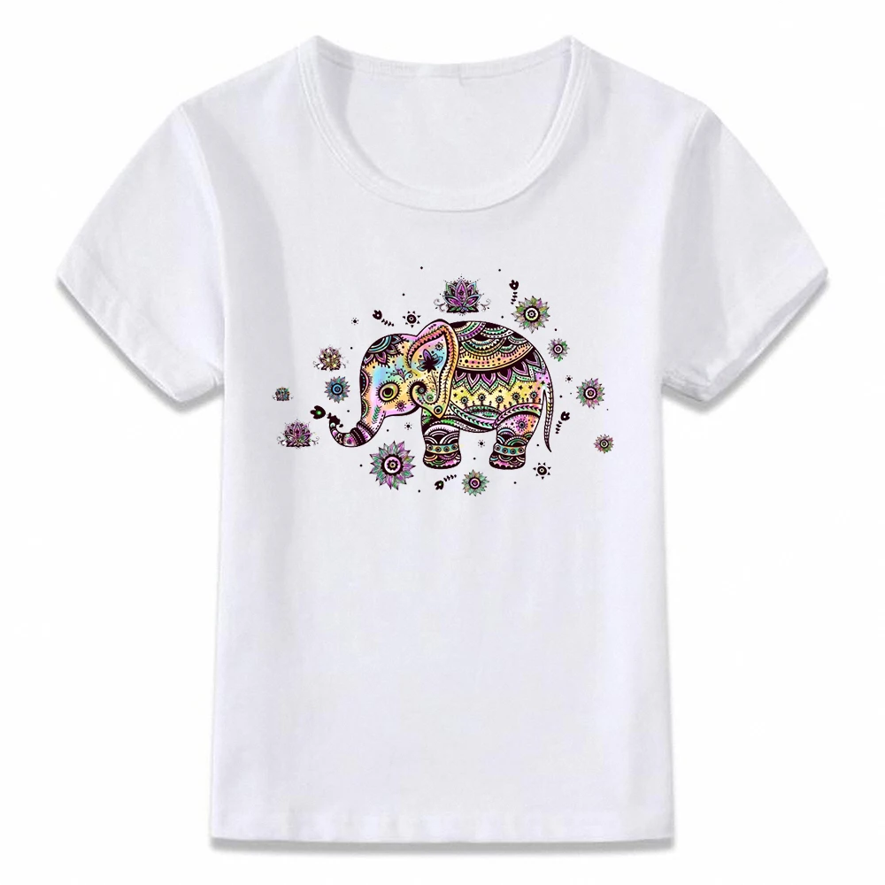

Kids Clothes T Shirt Floral Elephant Artsy Children T-shirt for Boys and Girls Toddler Shirts Tee oal208
