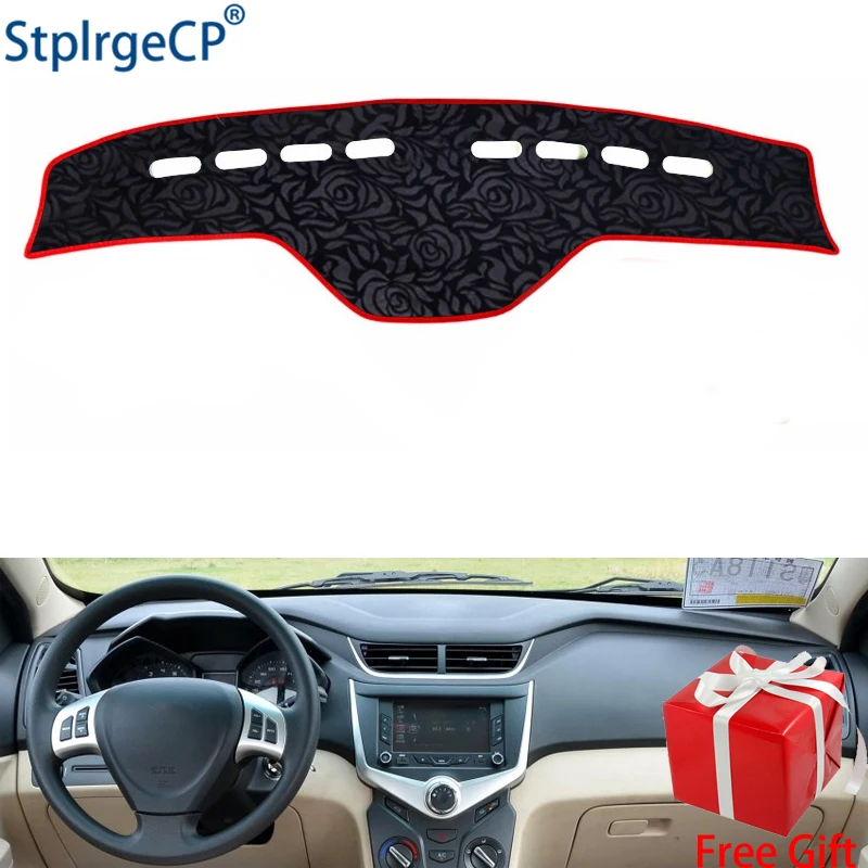 

Rose Pattern Non-slip Car Dashboard Cover Dash Mat Pad DashMat ANti-UV Car Sticker for CHERY fulwin 2 2013 2014-2016 Car Styling