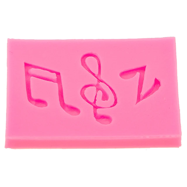 M0555 Zenei Jegyzetek Alakja Szilikon Penész, Fondant Sütemény Bakware Szerszámok, Szappan Cukor Szerszám - Image 3