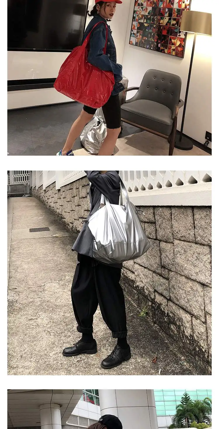 Брендовая дизайнерская большая Повседневная Сумка-тоут, водонепроницаемые дорожные сумки из лакированной кожи, роскошные женские сумки, простая сумка на плечо для покупок