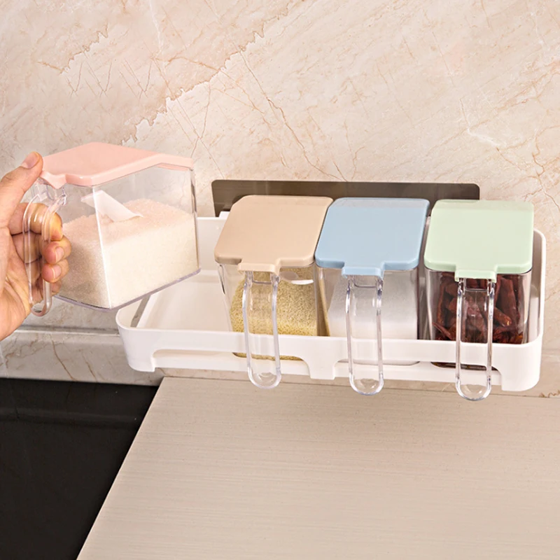 

1pcs Seasoning Storage Boxes Spice Jar Kitchen Condiment Box Spices Storager Wall Hanging Kitchen Containers Kitchen Tools