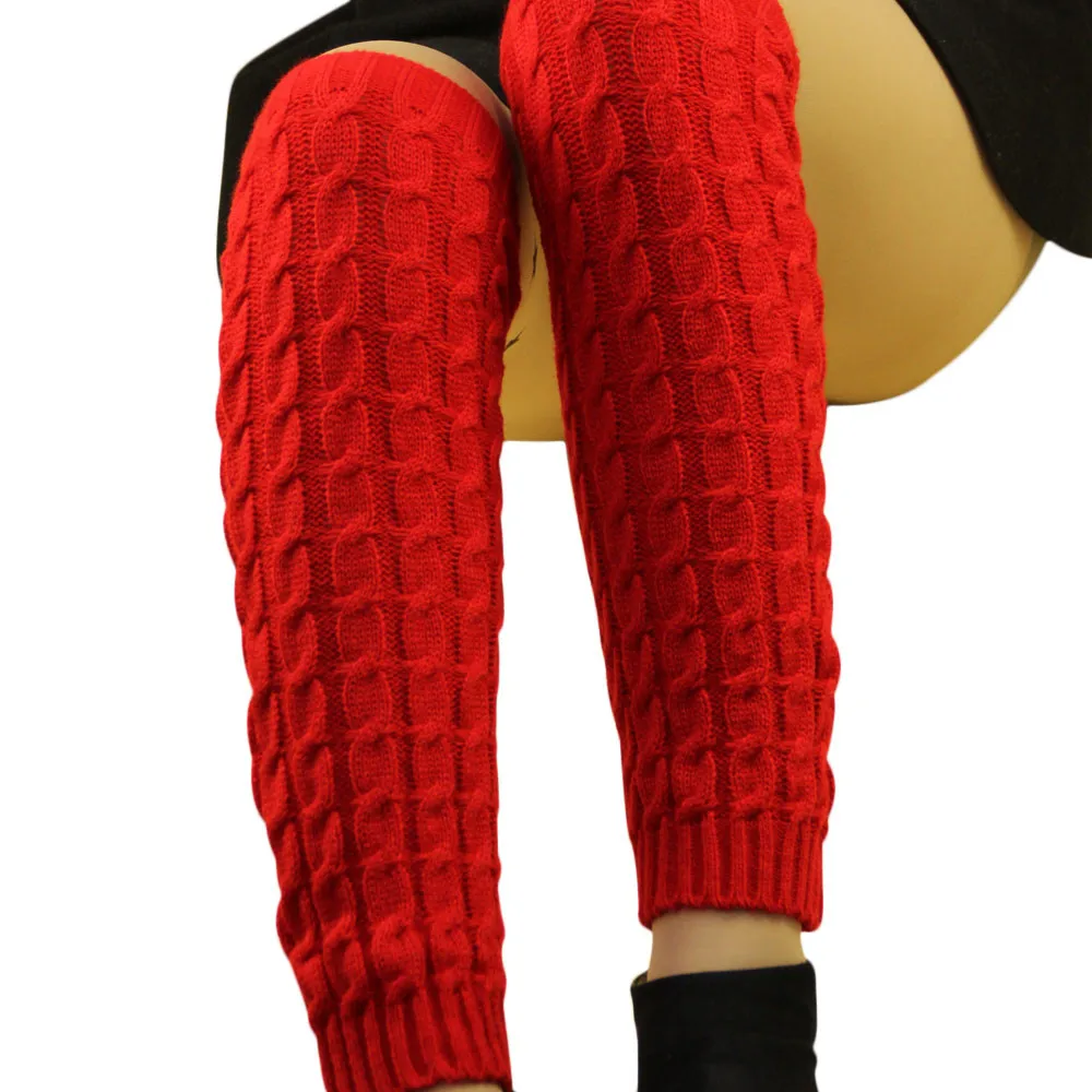 Высокие гольфы Компрессионные носки для девочек Теплые Вязаные Гетры с манжетами для женщин и девочек medias de mujer A75