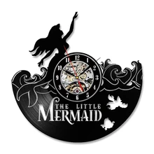 

The Little Mermaid Ariel Vinyl Record Wall Clock Decorate Home Hanging Wall Clock Modern Art Design Gift Home Decoration Clock