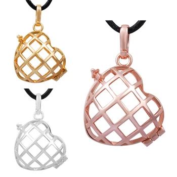 

10H-K 10PCS/lot Copper Metal Heart Locket Pendant Fit 18mm Chime Ball Womens Pendants Jewelry Gift Wholesales