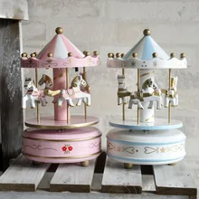 Wood Ornament Castle in the Sky Laputa Merry-Go-Round Carousel Music Box Kids Wedding Christmas Birthday Gift Miyazaki Hayao Toy