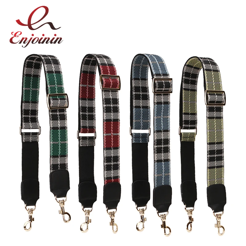 Plaid Design Fashion Ladies Bag Belt Wide Shoulder Strap Accessories Adjustable Shoulder Strap Bag Part Canvas Shoulder Belt