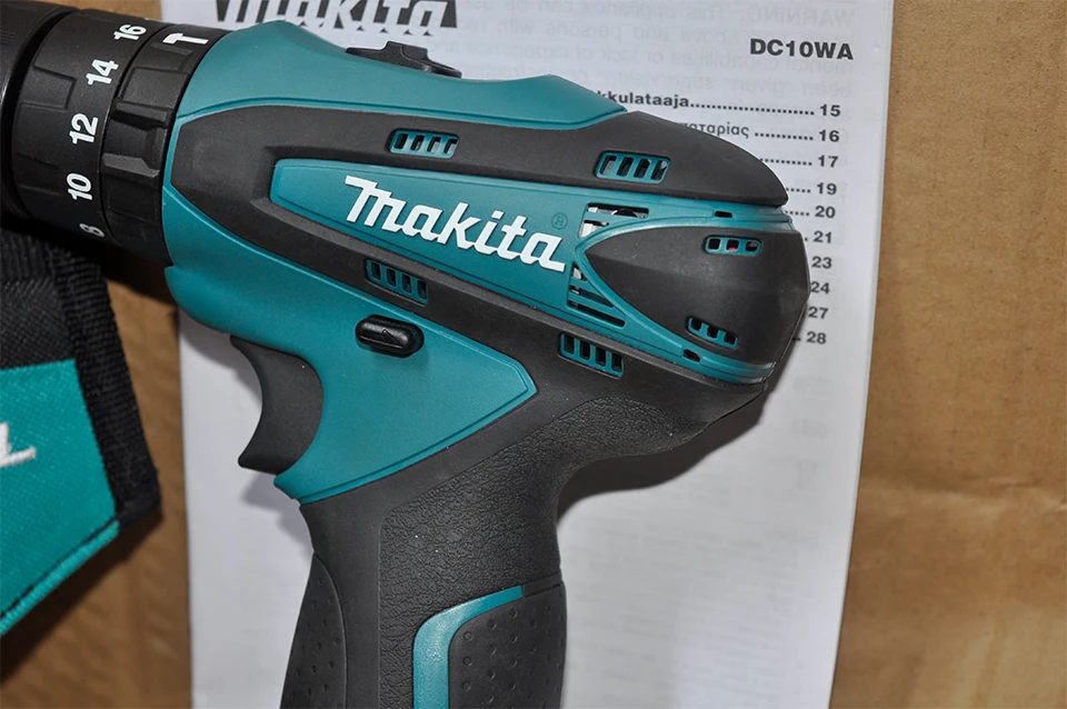 Япония Makita HP330DWE зарядки Ударная дрель литиевая батарея ручная дрель электрическая отвертка 6000-22500ipm 400-1500 об/мин 24/12N. М