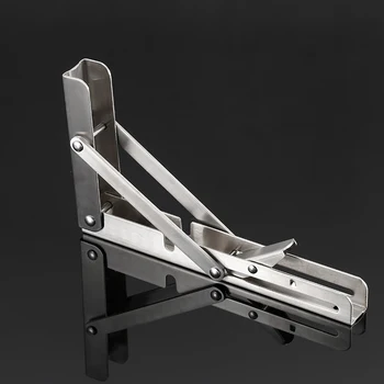 

New Hot 2pcs Stainless Steel Folding Stand Table Bracket Shelf Bench 200kg Load Heavy