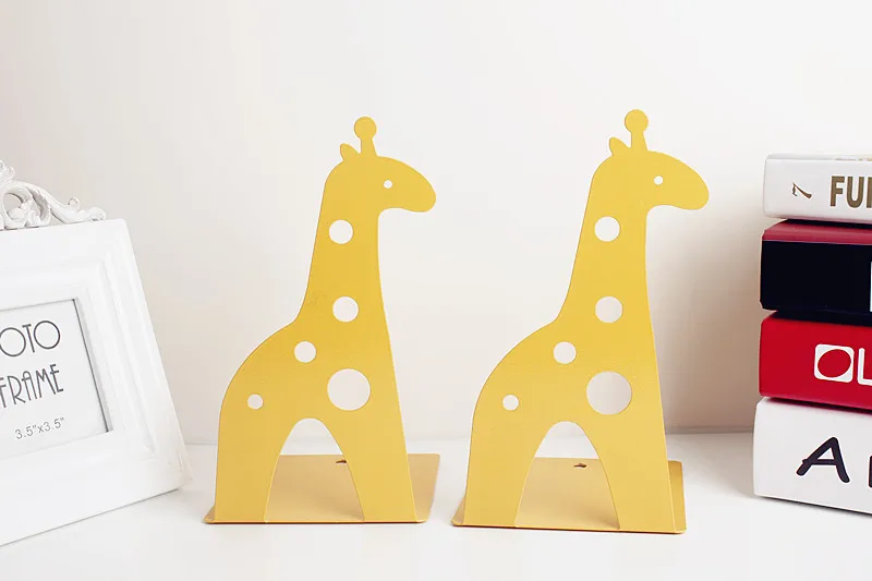 Girafa e Elefante Estande dos Desenhos Animados de Metal Novo Bonito Livro Estante Leitura Titular Prateleira 2 Pçs - Set 4 Novo 2 pçs set bonito girafa e