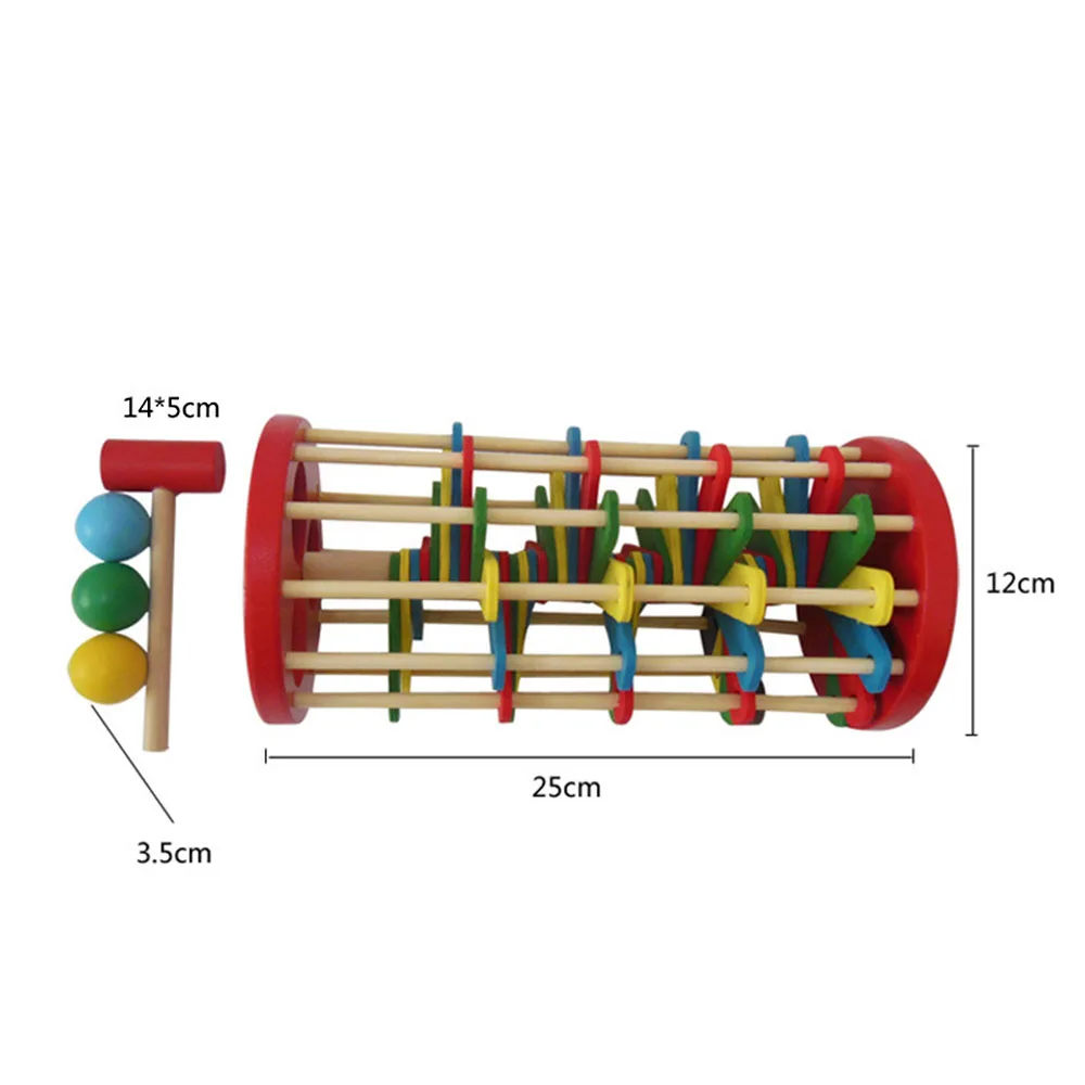 New  Wooden Toys Batting Ladder Hand Knock The Ball Montessori Mathematics Early Educational Colorful To