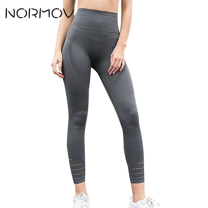 

NORMOV High Waist Yoga Pants Fitness Clothing Push Up Sport Leggings Tights Women Solid Running Training Pants Female 4 Color