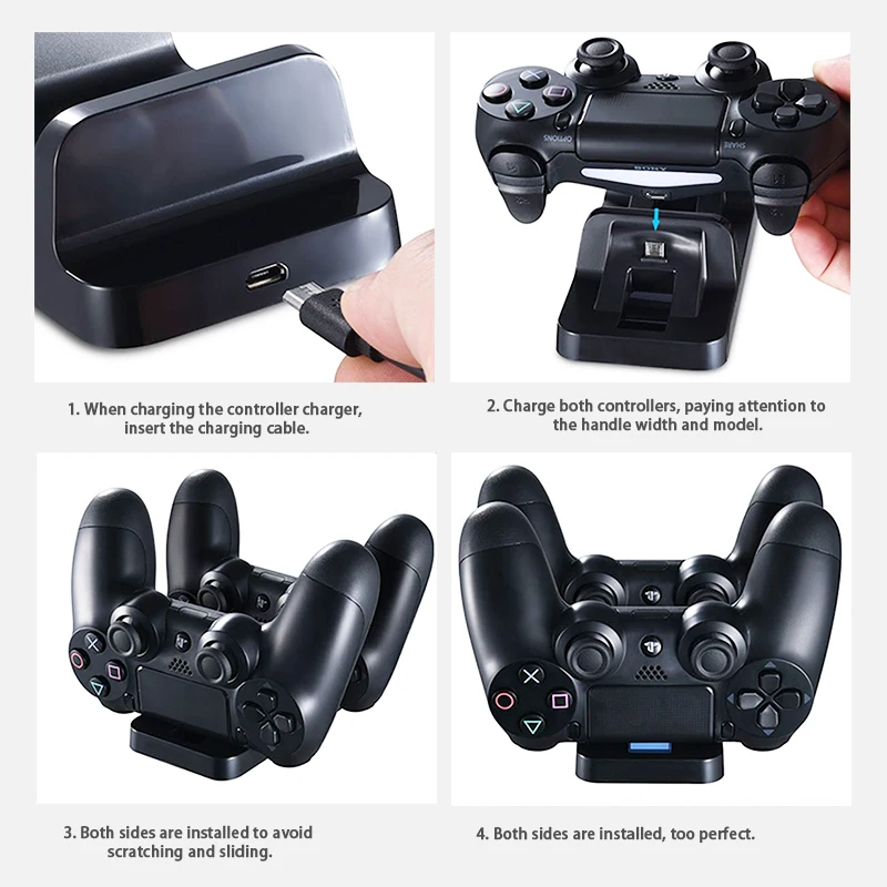 Rovtop Dual usb зарядная док-станция Подставка для PS4 playstation 4 игровой контроллер зарядное устройство Подставка под смартфон для PS 4