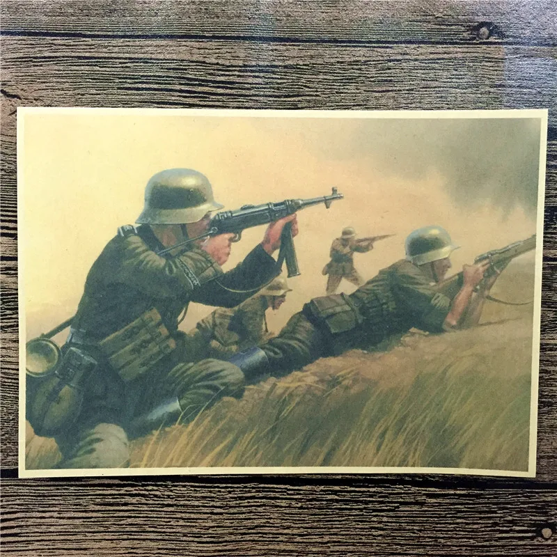 FW-333 винтажный Ретро плакат крафт-бумага &quotСолдаты герои мировой войны&quot