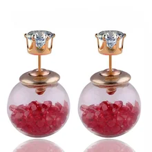 Zircon Bijoux Fashion 2016 New Rose Gold plated Jewelry Big Size Glass Crown Double simulated pearl