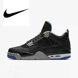 Официальный Оригинальный Nike Gs Air Jordan 4 синие женские баскетбольные кроссовки Спортивная уличная дышащая обувь со средней резьбой 408452