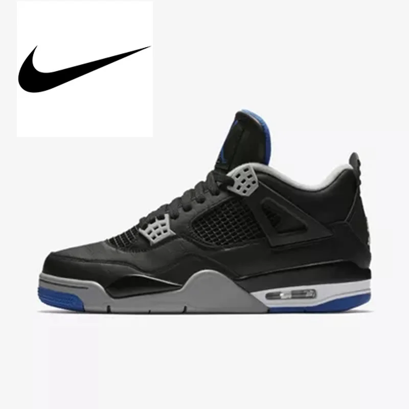 

Official Original Nike Gs Air Jordan 4 Blue Women Basketball Shoes Sneakers Sport Outdoor Breathable Medium Cut Thread 408452
