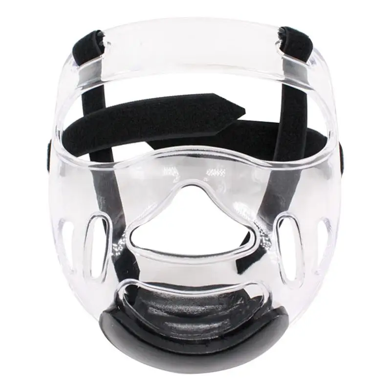Спортивный прозрачный щиток для лица пластиковый головной щит съемный шлем тэквондо Маска Защитное спортивное снаряжение прозрачная маска для мужчин и женщин - Цвет: Black