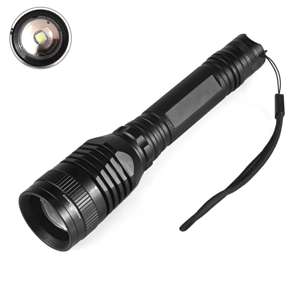 

Super bright P53 1800Lumens CREE XHP50 5 mode Outdoor Zoom Spotlight Torch Hunting Tactics LED High Power Use 18650 Flashlight
