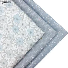 Серый цветочный принт Diy саржевая хлопковая ткань для шитья, лоскутного шитья, домашнего декора, подушек, подушек и стеганых изделий детская одежда